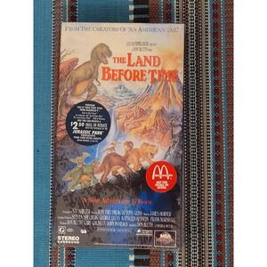 NEW 1989 Vintage THE LAND BEFORE TIME Movie VHS McDonalds MCA Watermarks SEALED